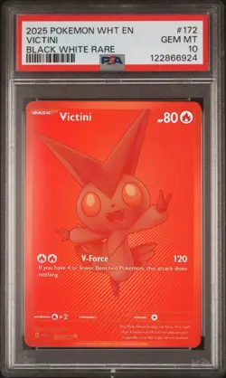 PSA 10 Victini BWR 172/086 Black White Rare - White Flare English Pokemon - USA - Image 1