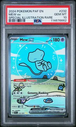 2024 POKEMON PAF EN-PALDEAN FATES SPECIAL ILLUSTRATION RARE 232 MEW EX PSA 10 - Image 1