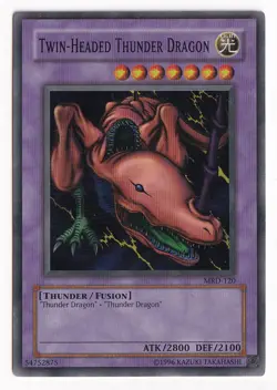 Yugioh Twin-Headed Thunder Dragon Metal Raiders MRD-E120 Unlimited Super Rare LP - Image 1