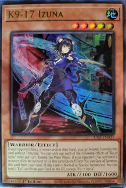 Yugioh! K9-17 Izuna *Ultra Rare* ENGLISH JUSH-EN031 NM READY TO SHIP - Image 1