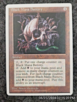 Black Mana Battery 4th Edition NM Artifact Rare MAGIC GATHERING CARD (DS3D1H5) - Image 1