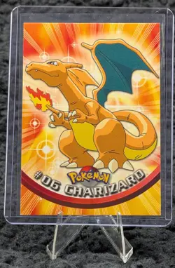 1999 Topps #06 Charizard Pokemon TV Animation Black Label - LP - Image 1