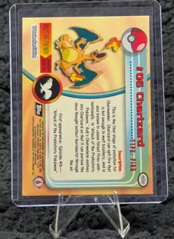 1999 Topps #06 Charizard Pokemon TV Animation Black Label - LP - Image 2