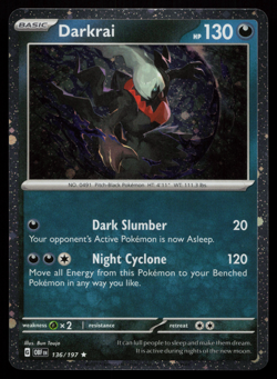 Darkrai 136/197 Obsidian Flames Cosmos Holo Promo Near Mint Pokemon Card - Image 1