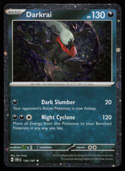 Darkrai 136/197 Obsidian Flames Cosmos Holo Promo Near Mint Pokemon Card - Image 1