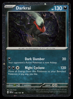 Darkrai 136/197 Obsidian Flames Cosmos Holo Promo Near Mint Pokemon Card - Image 1