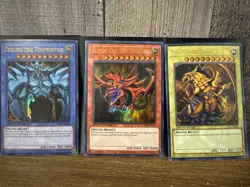 Yugioh Tcg Egyptian God Card Trio Slifer Obelisk Winged Dragon Of Ra Lc01 - Image 1