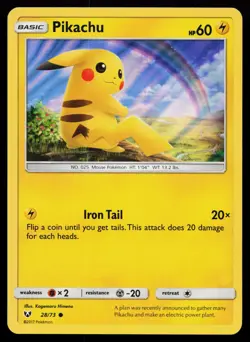Pikachu 28/73 Common Holo Shining Legends Pokemon Card - Image 1