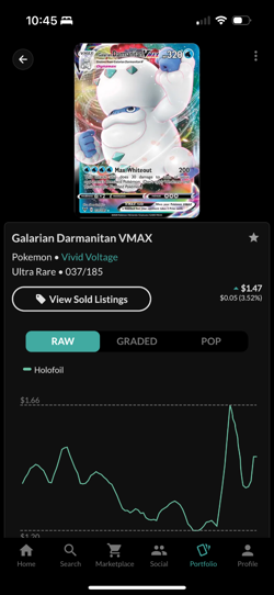 Galarian Darmanitan VMAX 037/185 Swsh04: Vivid Voltage Holo Pokemon Card NM - Image 3