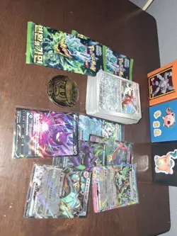 Pokemon Cards 100-Card Lot With Doube Rare And 2 Packs Of Koren Mask Of Change - Image 2