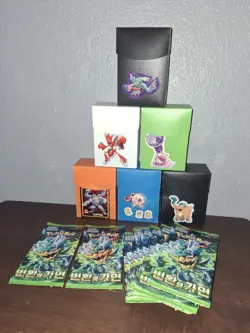 Pokemon Cards 100-Card Lot With Doube Rare And 2 Packs Of Koren Mask Of Change - Image 3