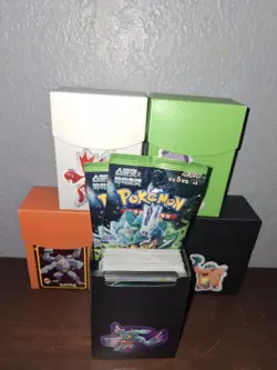 Pokemon Cards 100-Card Lot With Doube Rare And 2 Packs Of Koren Mask Of Change - Image 4