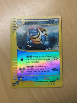Pokemon TCG Expedition Blastoise Reverse Holo Card 36/165 Vintage E Reader NM - Image 1