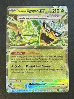 POKEMON TEAL MASK OGERPON EX #012/131 DOUBLE RARE PRISMATIC EVOLUTION NM CARD - Image 1