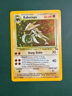Kabutops 9/62 Holo Fossil Set Pokemon Card TCG Moderate to Heavily Played MP/HP - Image 1