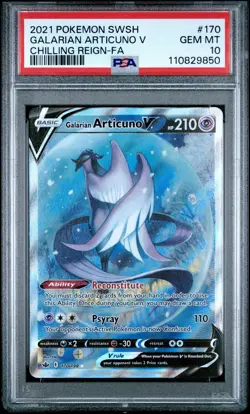 Galarian Articuno V PSA 10 Alt Art Chilling Reign Pokemon Card 170/198 2021 FA - Image 1