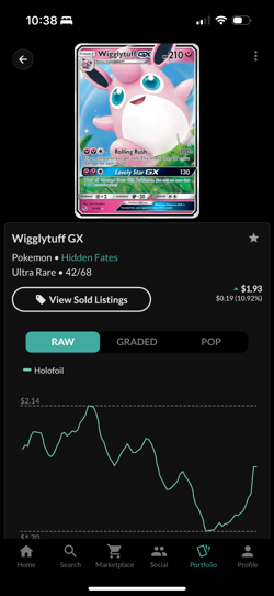 Wigglytuff GX 42/68 Hidden Fates Holo Pokemon Card NEAR MINT - Image 3