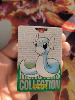 Pokemon Karte Card Dratini Green Monsters Collection Carddass 1996 japanese LP - Image 2