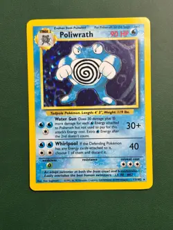 POLIWRATH - 13/102 - Base Set Holo Pokemon Card TCG Heavily Played HP - Image 1