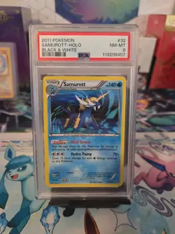 Pokemon Samurott Holo Rare Black and White Reverse Holo Card 32/114 PSA 8 - Image 1