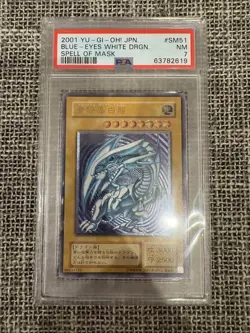 PSA 7 NM 2001 Blue Eyes White Dragon SM-51 Ultimate Rare YuGiOh Card Japanese - Image 1