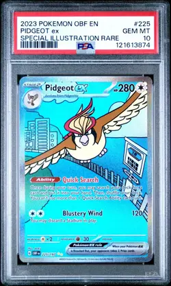 2023 POKEMON OBF EN-OBSIDIAN FLAMES SPECIAL ILLUSTRATION RARE PIDGEOT EX PSA 10 - Image 1