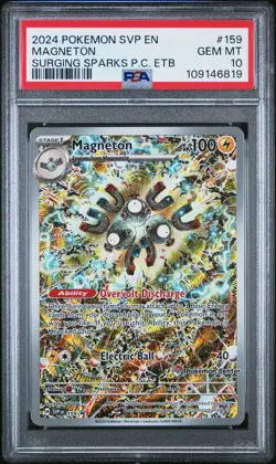 2024 POKEMON SVP EN-SV BLACK STAR PROMO #159 MAGNETON PSA 10 - Image 1