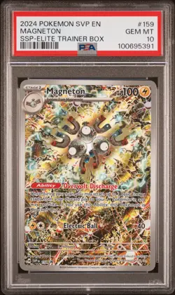 2024 POKEMON SVP EN-SV BLACK STAR PROMO #159 MAGNETON PSA 10 - Image 1
