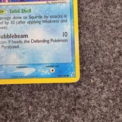Squirtle 64/100 EX Crystal Guardians Reverse Holo Pokemon Stamped - Image 4