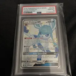 2019 POKEMON SUN & MOON HIDDEN FATES #SV55 FULL ART/GLACEON GX PSA 10 - Image 2