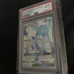2019 POKEMON SUN & MOON HIDDEN FATES #SV55 FULL ART/GLACEON GX PSA 10 - Image 4