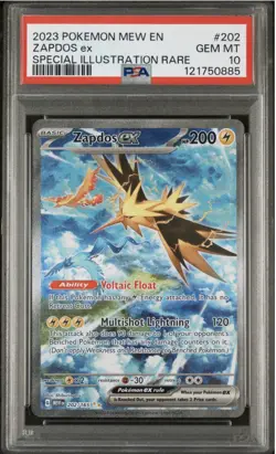 Zapdos EX 202/165 PSA 10 Scarlet & Violet 151 Special Illustration Rare Pokemon - Image 1