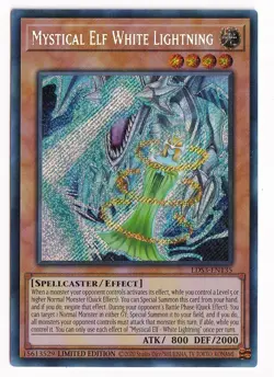 Yugioh Mystial Elf White Lightning SEALED LDS3-EN135 Secret Rare Limited NM - Image 1