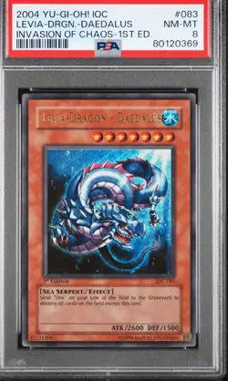 YUGIOH PSA 8 2004 Levia Dragon Daedalus IOC-083 Ultra Rare 1st Edition - Image 1