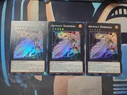 3x Artifact Durendal JUSH-EN057 Super Rare 1st Ed NM Playset X3 Yugioh - Image 1