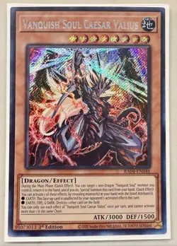 1x Yugioh Vanquish Soul Caesar Valius RA04-EN046 Secret Rare 1st Edition NM - Image 1