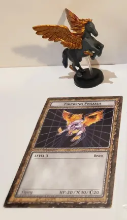 Yugioh Dungeon Dice Monsters DDM English Firewing Pegasus Card & Custom Figure - Image 1