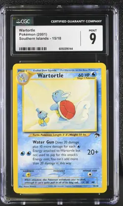 CGC 9 MINT Wartortle 2001 Southern Islands 15/18 Pokemon Card psa - Image 1