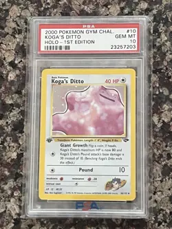 Pokemon Gym Challenge Koga’s Ditto #10 Holo 1st Edition PSA 10 - Image 3