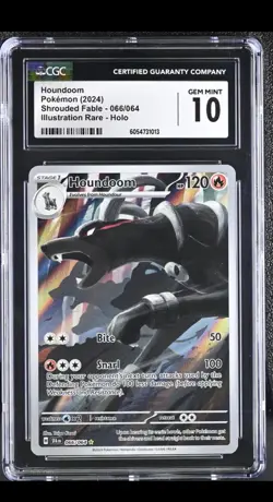 Pokemon Houndoom 066/064 Illustration Rare Shrouded Fable - CGC 10 Mint - Image 1