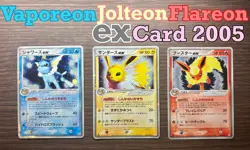 Flareon Vaporeon Jolteon ex Set 3 Cards Holo Pokemon ADV Japanese Eeveelution - Image 1
