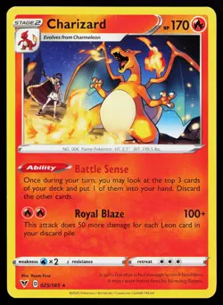 Charizard 025/185 Rare SWSH04: Vivid Voltage Pokemon Card - Image 1