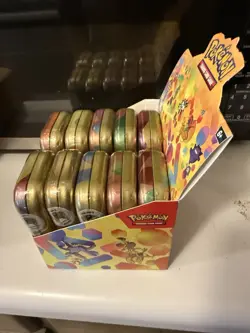 Pokemon Scarlet & Violet 151 Mini Tins Display Case - 10x Factory Sealed Tins - Image 2
