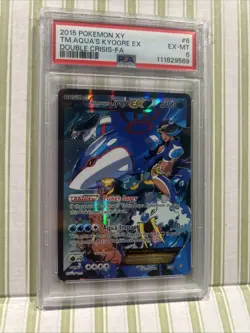 PSA 6 EX-MT Team Aqua's Kyogre EX Double Crisis Full Art Holo Pokemon Card #6/34 - Image 3