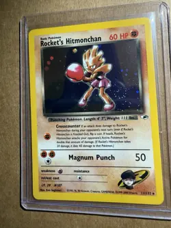 Pokemon TCG - Rocket's Hitmonchan Holo Card (11/132) - Gym Heroes - WOTC -LP - Image 2