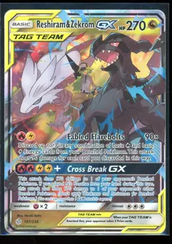 Pokemon 2019 Sun Moon Cosmic Eclipse & GX Reshiram & GX Zekrom Card #157/236 MP - Image 1