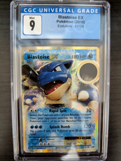 CGC 9 MINT Blastoise EX 21/108 Holo Ultra Rare XY Evolutions 2016 Pokemon Card - Image 1