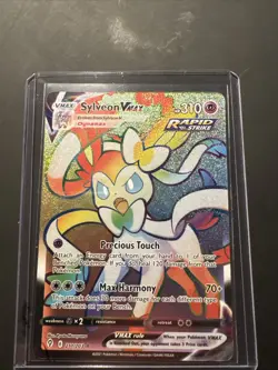 Pokemon TCG Sylveon VMAX 211/203 Evolving Skies Rainbow Secret Rare Card - Image 1