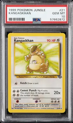 1999 POKEMON JUNGLE #21 KANGASKHAN PSA 10 - Image 1