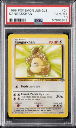1999 POKEMON JUNGLE #21 KANGASKHAN PSA 10 - Image 1